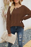 Casual Solid Hollowed Out Patchwork O Neck Sweaters(7 Colors)）