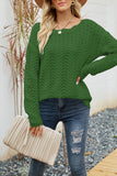 Casual Solid Hollowed Out Patchwork O Neck Sweaters(7 Colors)）