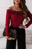 Fashion Sexy Solid Lace Off the Shoulder Tops(5 Colors)