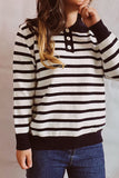 Casual Striped Buttons Turndown Collar Sweaters(3 Colors)