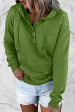 Casual Solid Buttons V Neck Hoodies(9 Colors)