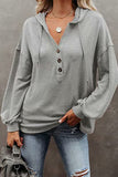 Casual Solid Frenulum V Neck Hoodies(8 Colors)