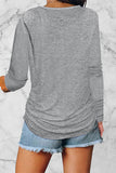 Casual Solid Fold V Neck Tops(8 Colors)