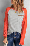 Casual Patchwork O Neck Tops