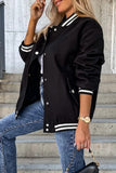 Casual Street Color Block Buckle Contrast O Neck Jacket(4 Colors)