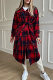 Sweet Elegant Plaid Striped Printing Shirt Collar Outerwear(3 Colors)