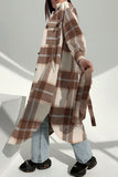 Sweet Elegant Plaid Striped Printing Shirt Collar Outerwear(3 Colors)