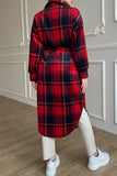 Sweet Elegant Plaid Striped Printing Shirt Collar Outerwear(3 Colors)