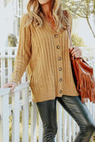 Casual Solid Buttons V Neck Cardigans(5 Colors)