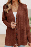 Casual Solid Buttons V Neck Cardigans(5 Colors)