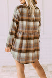 Casual Plaid Buckle Buttons Turndown Collar Tops(5 Colors)