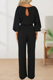 Casual Solid With Belt Solid Color O Neck Straight Jumpsuits(3 Colors)