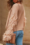 Casual Solid Tassel O Neck Sweaters(4 Colors)