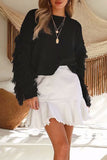 Casual Solid Tassel O Neck Sweaters(4 Colors)