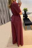 Casual Solid Color V Neck Jumpsuits(2 Colors)