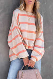 Casual Striped Printing O Neck Tops(4 Colors)