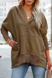 Casual Solid Pocket Buckle Hooded Collar Tops(9 Colors)