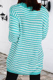 Plaid Striped Patchwork V Neck Long Sleeve Dresses(3 Colors)