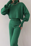 Casual Solid Solid Color Turtleneck Long Sleeve Two Pieces