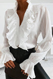 Sweet Elegant Solid Patchwork Mandarin Collar Tops