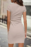 Casual Solid Solid Color O Neck One Step Skirt Dresses(10 Colors)