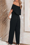 Casual Daily Solid Solid Color Off the Shoulder Regular Jumpsuits(4 Colors)