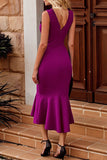 Sweet Elegant Solid Hollowed Out Backless Square Collar Trumpet Mermaid Dresses