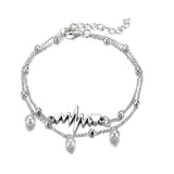 Casual Solid Patchwork Pearl Anklet