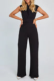 Work British Style Solid Solid Color Mandarin Collar Regular Jumpsuits