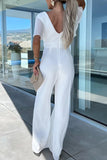 Casual Elegant Solid V Neck Regular Jumpsuits(4 Colors)