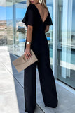 Casual Elegant Solid V Neck Regular Jumpsuits(4 Colors)