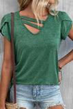 Casual Simplicity Solid Solid Color V Neck T-Shirts