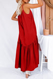 Casual Simplicity Solid Solid Color V Neck Pleated Dresses