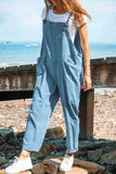 Casual Simplicity Solid Pocket Loose Jumpsuits