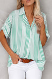 Elegant Striped Patchwork V Neck Tops(4 Colors)