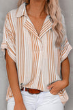 Elegant Striped Patchwork V Neck Tops(4 Colors)