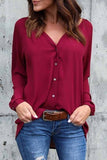 Elegant Solid V Neck Tops