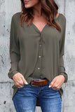 Elegant Solid V Neck Tops