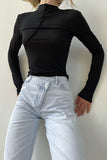 Casual Simplicity Solid Half A Turtleneck Tops