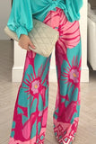 Street Floral Loose High Waist Wide Leg Full Print Bottoms