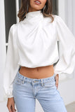 Elegant Solid Patchwork Halter Tops