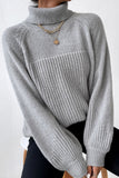 Casual Solid Patchwork Turtleneck Sweaters(6 Colors)