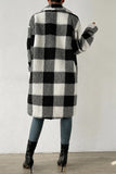 Casual Plaid Pocket Contrast Turndown Collar Outerwear(4 Colors)