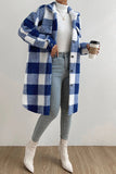 Casual Plaid Pocket Contrast Turndown Collar Outerwear(4 Colors)