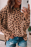 Casual Leopard Printing O Neck Tops(3 Colors)