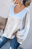 dasiuip V-Neck Tops With Puff Sleeves