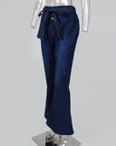 dasiuip Denim High Waist Bell-Bottom Jeans