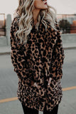 dasiuip Women's Lapel Leopard Coat