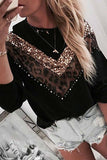 dasiuip Leopard Stitching Sweatshirt