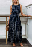 dasiuip Polka Dot Waist Maxi Dress(2 Colors)